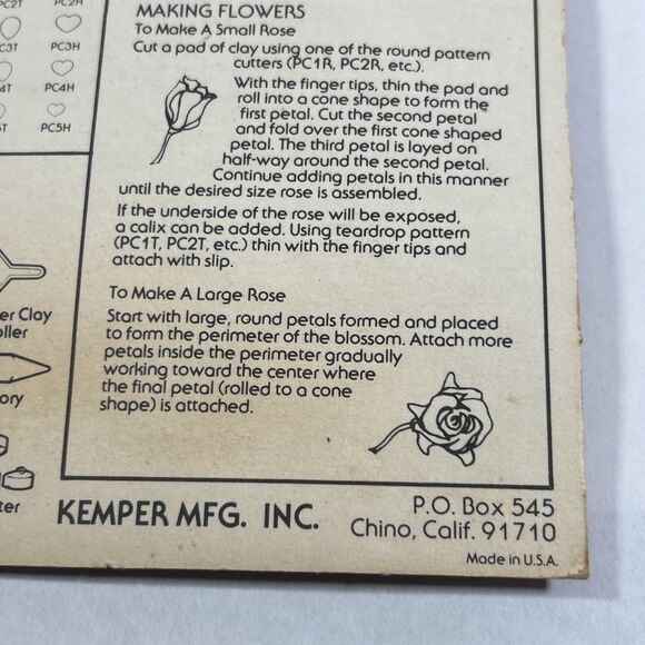 Vintage New Old Stock Kemper Tools Clay Pattern Cutters Set PCS3 3/8" - Sealed‎ - Picture 10 of 10